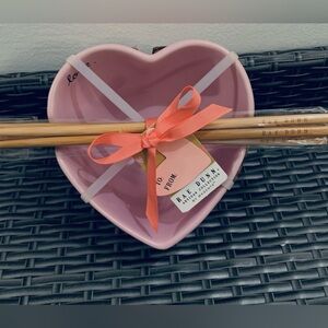 Rae Dunn Heart Bowl Set with Chopsticks • NWT